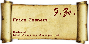 Frics Zsanett névjegykártya