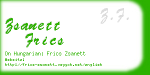 zsanett frics business card